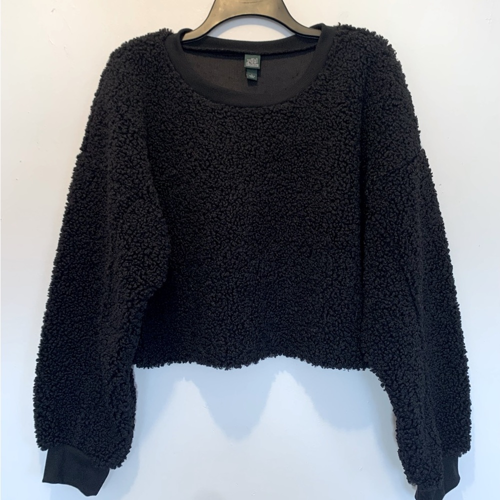 Wild Fable Cozy Black Sherpa Sweater - Picture 1 of 7